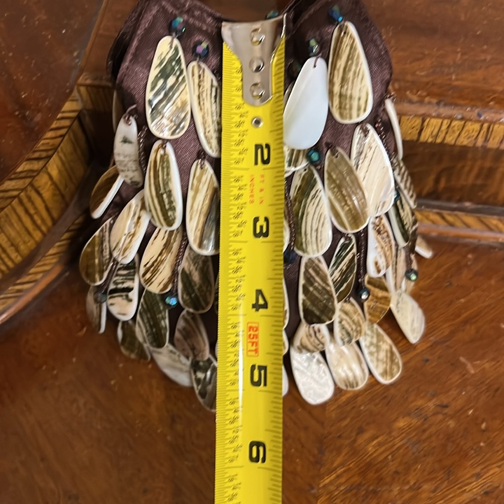 🔥Brown Organic Sea Shell Textured Hand Bag unique EXCELLENT SUMMER!! - Picture 4 of 6